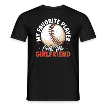 Baseball-Freundin Sportliebhaber Baseball-Fan - Männer T-Shirt - Schwarz - Vorne - AI Model Male 178 light (178cm)