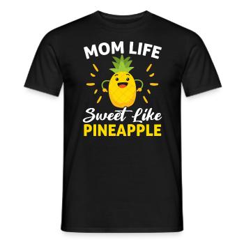 Pineapple Mom Hello Summer Motherhood Mothers Day - Men's T-Shirt - black - Front - AI Model Male 178 light (178cm)