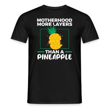 Pineapple Mom Hello Summer Motherhood Mothers Day - Men's T-Shirt - black - Front - AI Model Male 178 light (178cm)