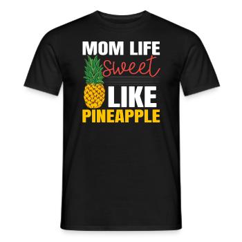 Pineapple Mom Hello Summer Motherhood Mothers Day - Men's T-Shirt - black - Front - AI Model Male 178 light (178cm)