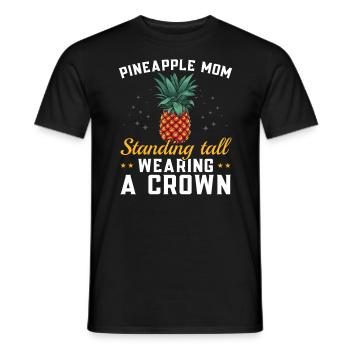 Pineapple Mom Hello Summer Motherhood Mothers Day - Men's T-Shirt - black - Front - AI Model Male 178 light (178cm)