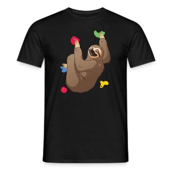 Chat Paresseux Escalade Alpinisme - T-shirt homme - noir - Devant - AI Model Male 178 light (178cm)