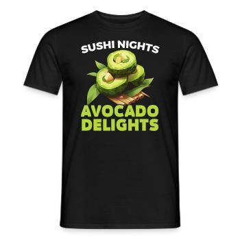 Avocado Sushi Rolle Nigiri Avocado Frucht Guacamole - Männer T-Shirt - Schwarz - Vorne - AI Model Male 178 light (178cm)