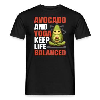 Avocado Yoga Master Avocado Fruit Meditate Guac - Men's T-Shirt - black - Front - AI Model Male 178 light (178cm)