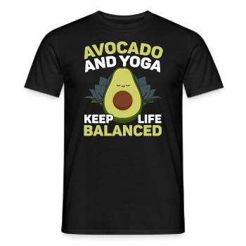 Avocado Yoga Master Avocado Fruit Meditate Guac - Men's T-Shirt - black - Front - AI Model Male 178 light (178cm)