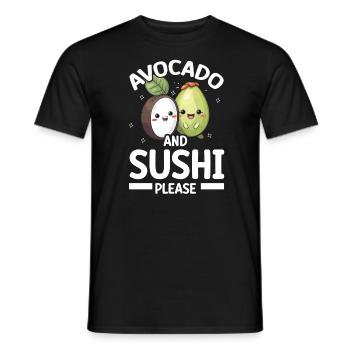 Avocado Sushi Rolle Nigiri Avocado Frucht Guacamole - Männer T-Shirt - Schwarz - Vorne - AI Model Male 178 light (178cm)