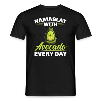 Avocado Yoga Master Avocado Fruit Meditate Guac - Men's T-Shirt - black - Front - AI Model Male 178 light (178cm)