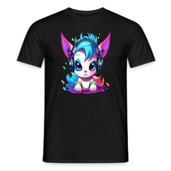 Niedlicher Party Einhorn EDM Festival Rave - Männer T-Shirt - Schwarz - Vorne - AI Model Male 178 light (178cm)