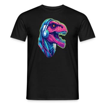 Dnb Rave Dinosaur Party Music Festival - Männer T-Shirt - Schwarz - Vorne - AI Model Male 178 light (178cm)
