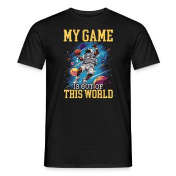 Astronaut Basketball Outerspace Basketball Player - Men's T-Shirt - black - Front - AI Model Male 178 light (178cm)