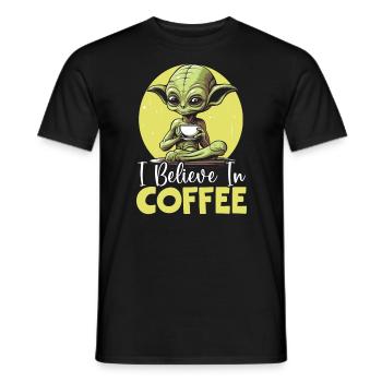 Außerirdischer Kaffeeliebhaber Koffein UFO Außerirdisch - Männer T-Shirt - Schwarz - Vorne - AI Model Male 178 light (178cm)
