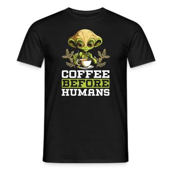 Außerirdischer Kaffeeliebhaber Koffein UFO Außerirdisch - Männer T-Shirt - Schwarz - Vorne - AI Model Male 178 light (178cm)