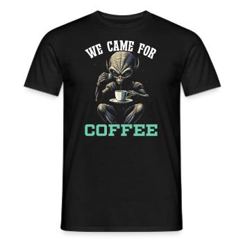 Außerirdischer Kaffeeliebhaber Koffein UFO Außerirdisch - Männer T-Shirt - Schwarz - Vorne - AI Model Male 178 light (178cm)