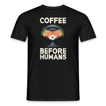 Außerirdischer Kaffeeliebhaber Koffein UFO Außerirdisch - Männer T-Shirt - Schwarz - Vorne - AI Model Male 178 light (178cm)