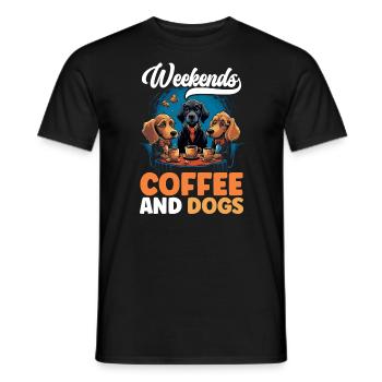 Dogs And Coffee Lover Caffeine Drinker Dog Owner - Men's T-Shirt - black - Front - AI Model Male 178 light (178cm)
