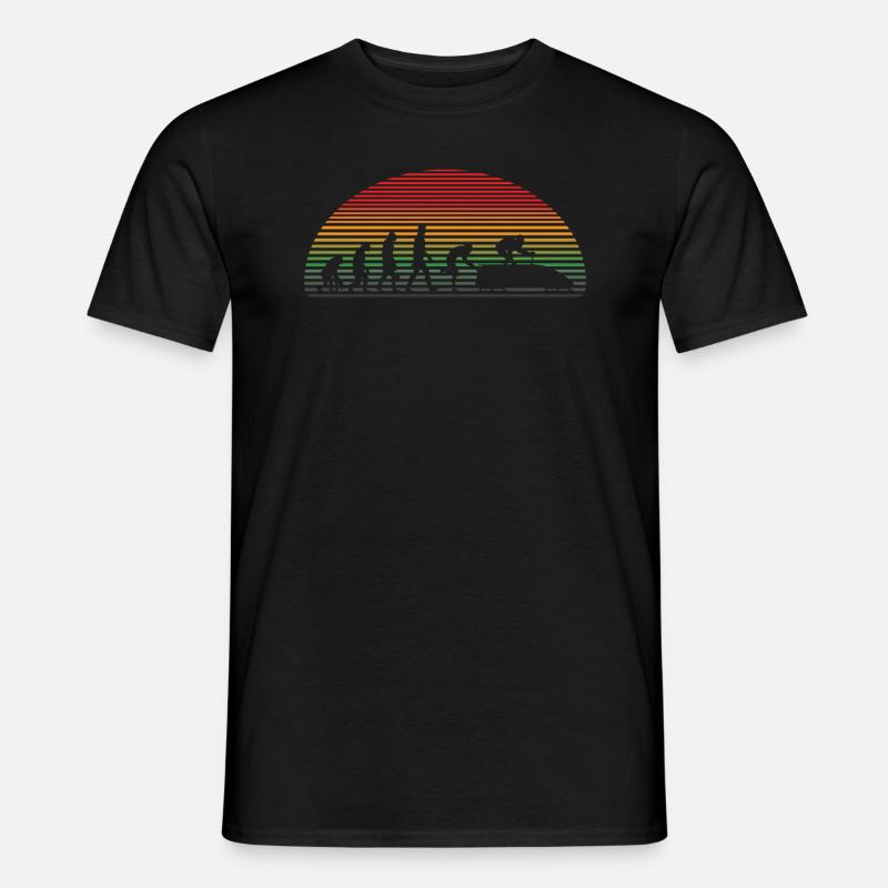Bobfahren Retro Bob Eischlitten - Männer T-Shirt - Schwarz