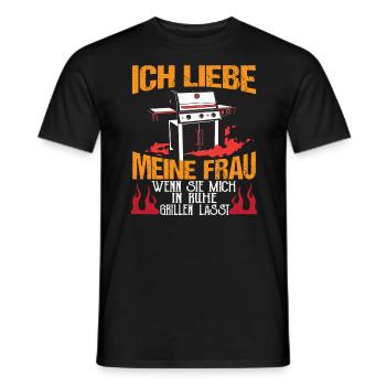 Grillen Grill Grillmeister Ich lieben meine Frau - Männer T-Shirt - Schwarz - Vorne - AI Model Male 178 light (178cm)