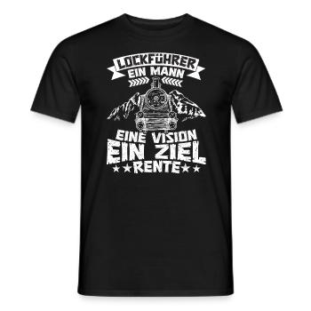 Lockführer Eisenbahner Rente Rentner - Männer T-Shirt - Schwarz - Vorne - AI Model Male 178 light (178cm)
