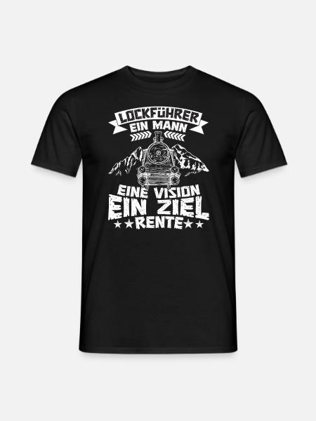 Lockführer Eisenbahner Rente Rentner - Männer T-Shirt - Schwarz