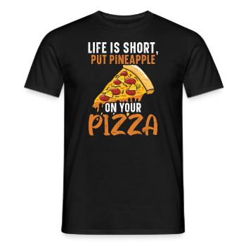 Pizza And Pineapple Tropical Fruit Pizza Eater - Men's T-Shirt - black - Front - AI Model Male 178 light (178cm)
