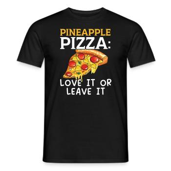 Pizza And Pineapple Tropical Fruit Pizza Eater - Men's T-Shirt - black - Front - AI Model Male 178 light (178cm)