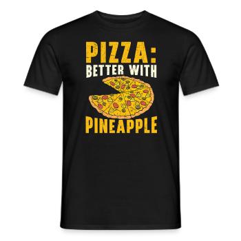 Pizza And Pineapple Tropical Fruit Pizza Eater - Men's T-Shirt - black - Front - AI Model Male 178 light (178cm)