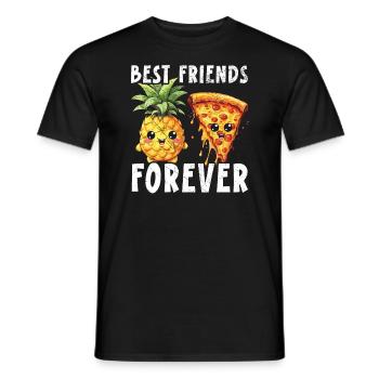Pizza And Pineapple Tropical Fruit Pizza Eater - Men's T-Shirt - black - Front - AI Model Male 178 light (178cm)
