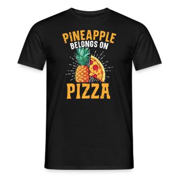 Pizza And Pineapple Tropical Fruit Pizza Eater - Men's T-Shirt - black - Front - AI Model Male 178 light (178cm)
