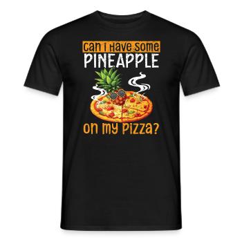 Pizza And Pineapple Tropical Fruit Pizza Eater - Men's T-Shirt - black - Front - AI Model Male 178 light (178cm)
