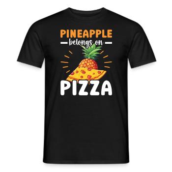 Pizza And Pineapple Tropical Fruit Pizza Eater - Men's T-Shirt - black - Front - AI Model Male 178 light (178cm)