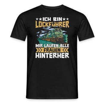 Lockführer Zug Lokomotive - Männer T-Shirt - Schwarz - Vorne - AI Model Male 178 light (178cm)
