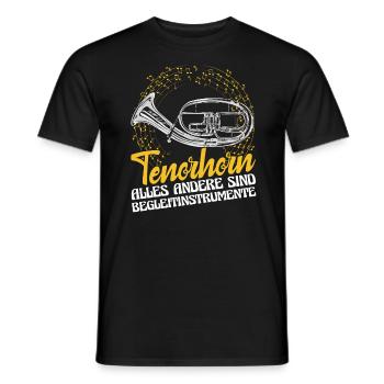Tenorhorn Tenorhornist Begleitinstrumente - Männer T-Shirt - Schwarz - Vorne - AI Model Male 178 light (178cm)