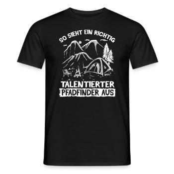 Pfadfinder Jugendgruppe Zeltlager Lagerfeuer - Männer T-Shirt - Schwarz - Vorne - AI Model Male 178 light (178cm)