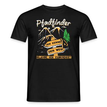 Pfadfinder ich kenne den Weg! Camping Lagerfeuer - Männer T-Shirt - Schwarz - Vorne - AI Model Male 178 light (178cm)