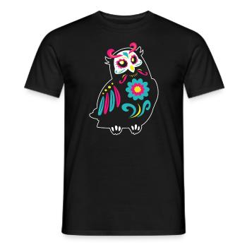 Dia de Los Muertos Owl Owls Mexico - Men's T-Shirt - black - Front - AI Model Male 178 light (178cm)