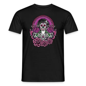 Dia de Los Muertos Tattoo Mexico - Men's T-Shirt - black - Front - AI Model Male 178 light (178cm)