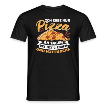 Pizza Essen Esse Pizza nur an Tage mit G - Männer T-Shirt - Schwarz - Vorne - AI Model Male 178 light (178cm)