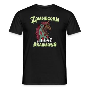 Zombie Zombiecorn Halloween Einhorn - Männer T-Shirt - Schwarz - Vorne - AI Model Male 178 light (178cm)