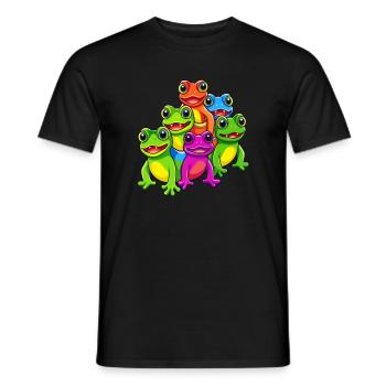 Rainbow Rave Frog Summer Festival Rave - Men's T-Shirt - black - Front - AI Model Male 178 light (178cm)