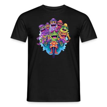 Rainbow Frog Bicyclist Funny DJ Party - T-shirt homme - noir - Devant - AI Model Male 178 light (178cm)