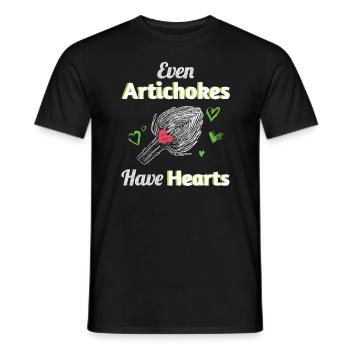 Artichokes Have Hearts Artischocke Vegan - Männer T-Shirt - Schwarz - Vorne - AI Model Male 178 light (178cm)