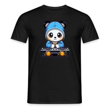 Techno Festival Rave Niedlicher DJ Panda - Männer T-Shirt - Schwarz - Vorne - AI Model Male 178 light (178cm)
