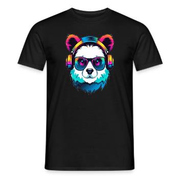 Rainbow Panda Raver Drum and Bass Festival - Männer T-Shirt - Schwarz - Vorne - AI Model Male 178 light (178cm)