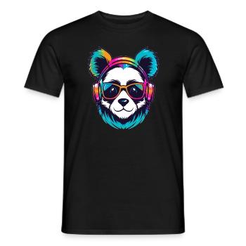 EDM Festival Rainbow Rave Panda - Männer T-Shirt - Schwarz - Vorne - AI Model Male 178 light (178cm)