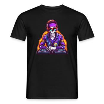 EDM Festival Skeleton Rave Dj - Männer T-Shirt - Schwarz - Vorne - AI Model Male 178 light (178cm)
