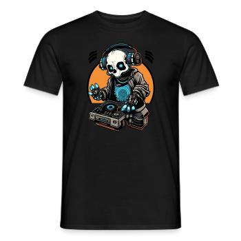 EDM Festival DJ Skeleton Rave - Männer T-Shirt - Schwarz - Vorne - AI Model Male 178 light (178cm)