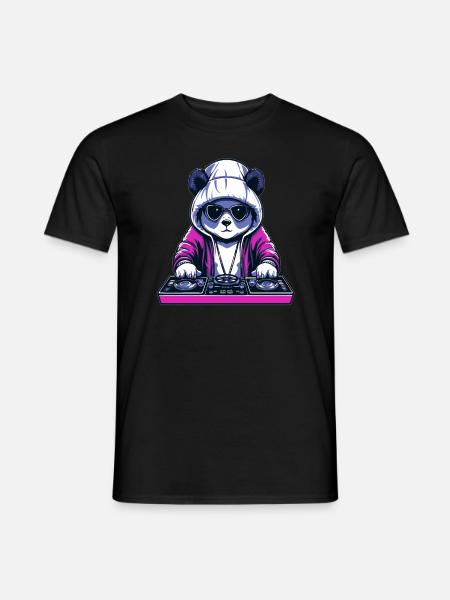 Techno Party Cyberpunk Rave Panda - Men's T-Shirt - black