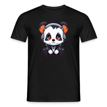 Raver Music Lover Rave Panda - Men's T-Shirt - black - Front - AI Model Male 178 light (178cm)
