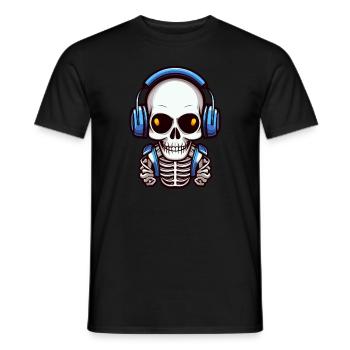 Cute Skull Raver EDM Festival Skeleton Rave - Männer T-Shirt - Schwarz - Vorne - AI Model Male 178 light (178cm)