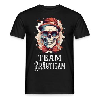 JGA Team Bräutigam Totenkopf Junggesellenabschied - Männer T-Shirt - Schwarz - Vorne - AI Model Male 178 light (178cm)